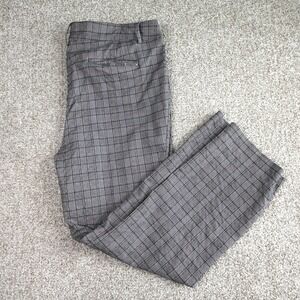 Rekucci Womens Plus 20W Plaid Straight Leg Dress Pants Black White Rose RE1038